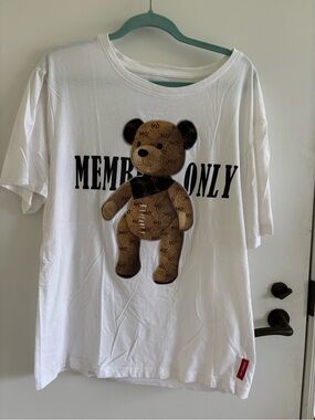 Members Only teddy bear shirt large 100% cotton